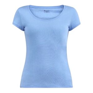 No Boundaries Women's Scoop Neck Tee with Short Sleeve Size XS (0-2) Blue Charm